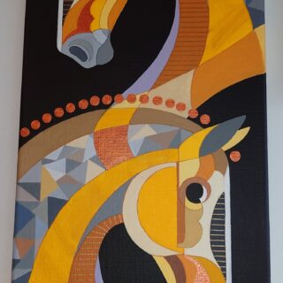 25x60cm Gule Heste Rosenknubber